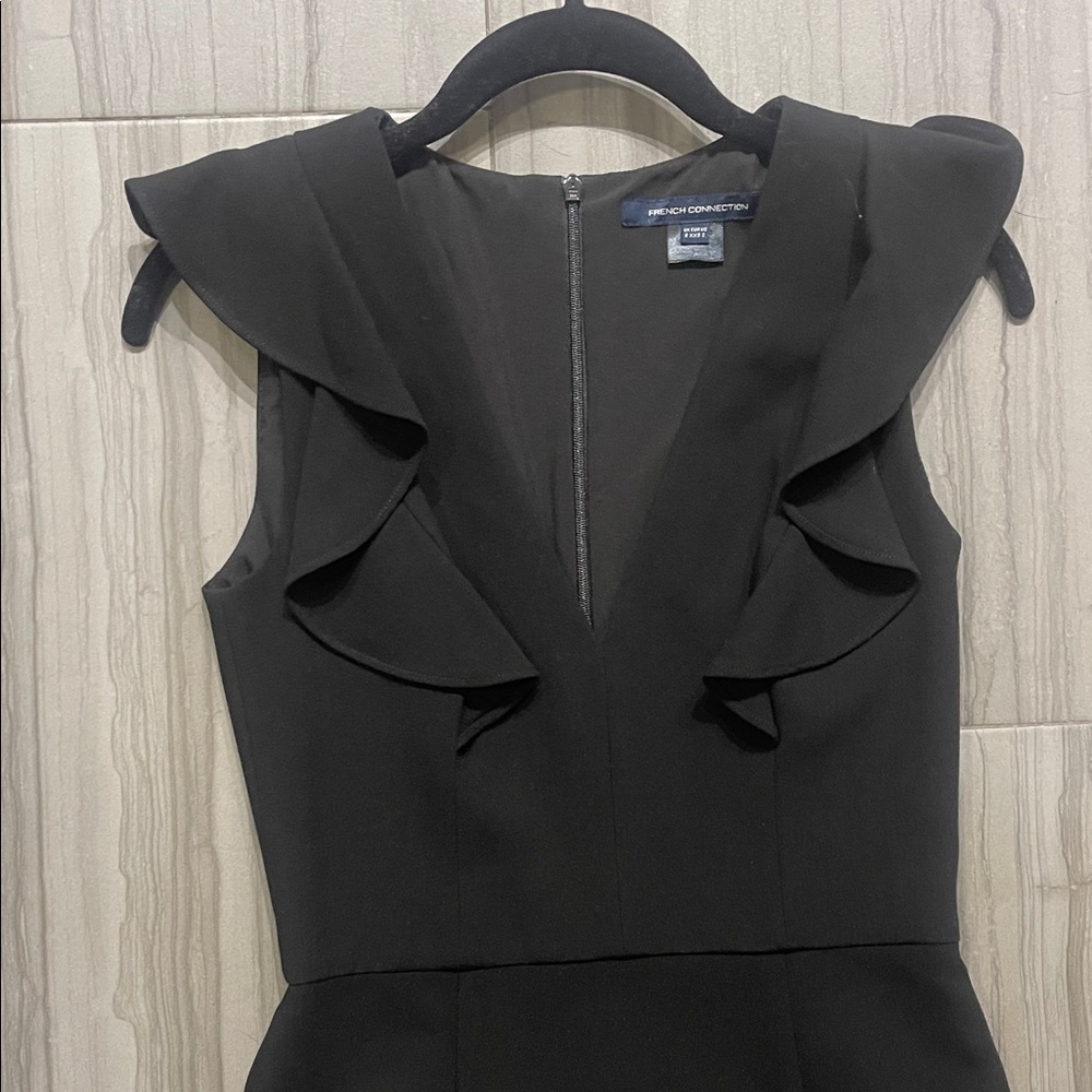 French Connection Black Ruffle Mini Dress - Picture 2 of 4